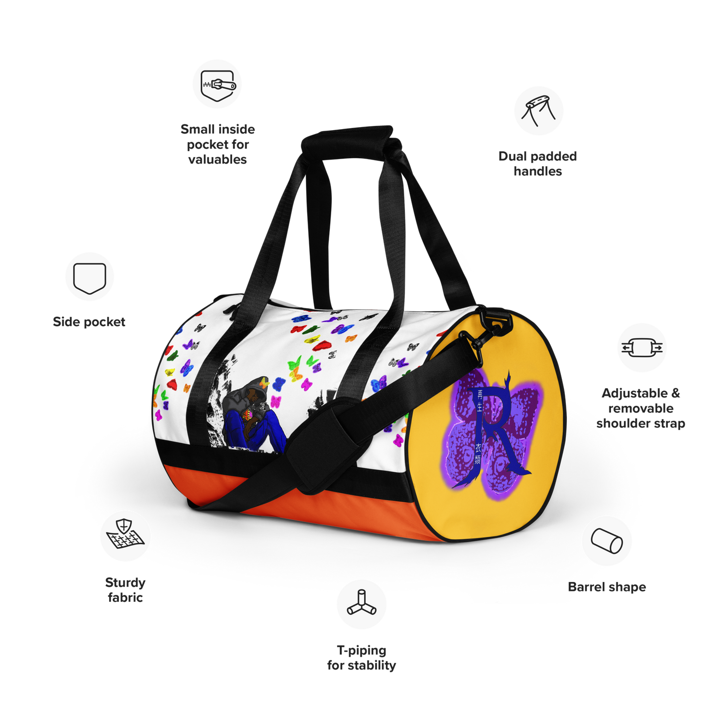 Chaos Print Gym Bag