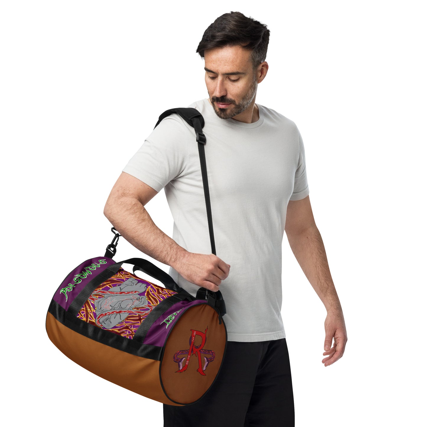 Poisonous Heart Print Gym Bag