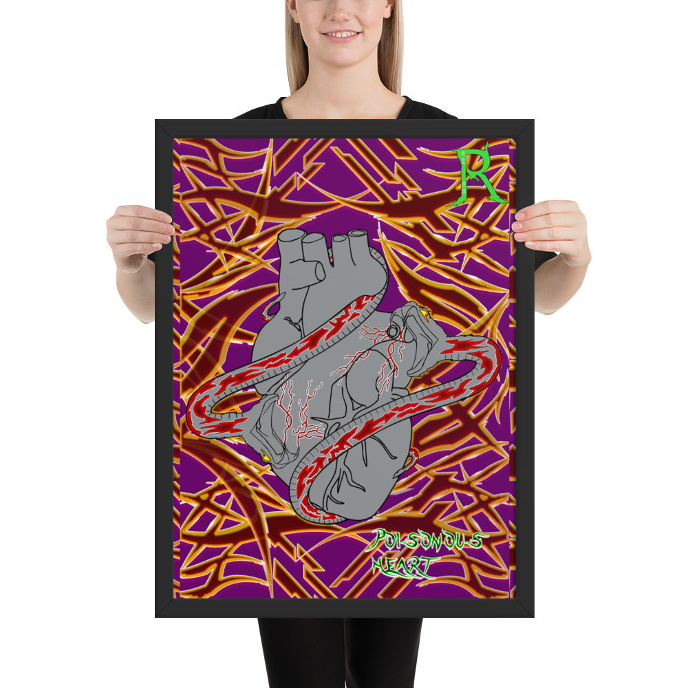 Framed Poisonous Heart Poster