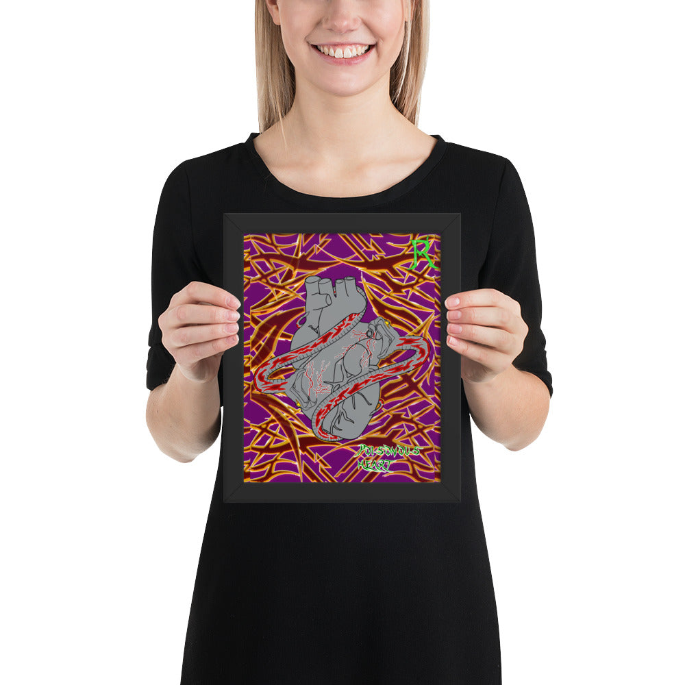 Framed Poisonous Heart Poster
