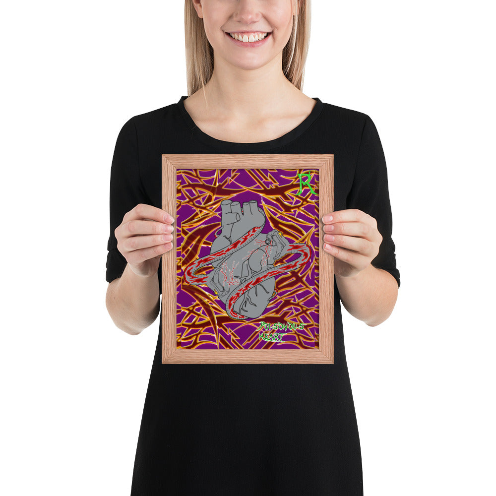 Framed Poisonous Heart Poster