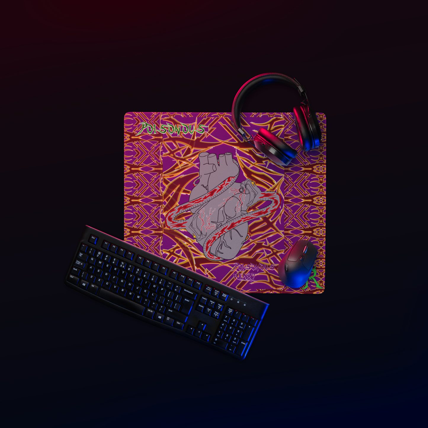 Poisonous Heart Gaming Mouse Pad