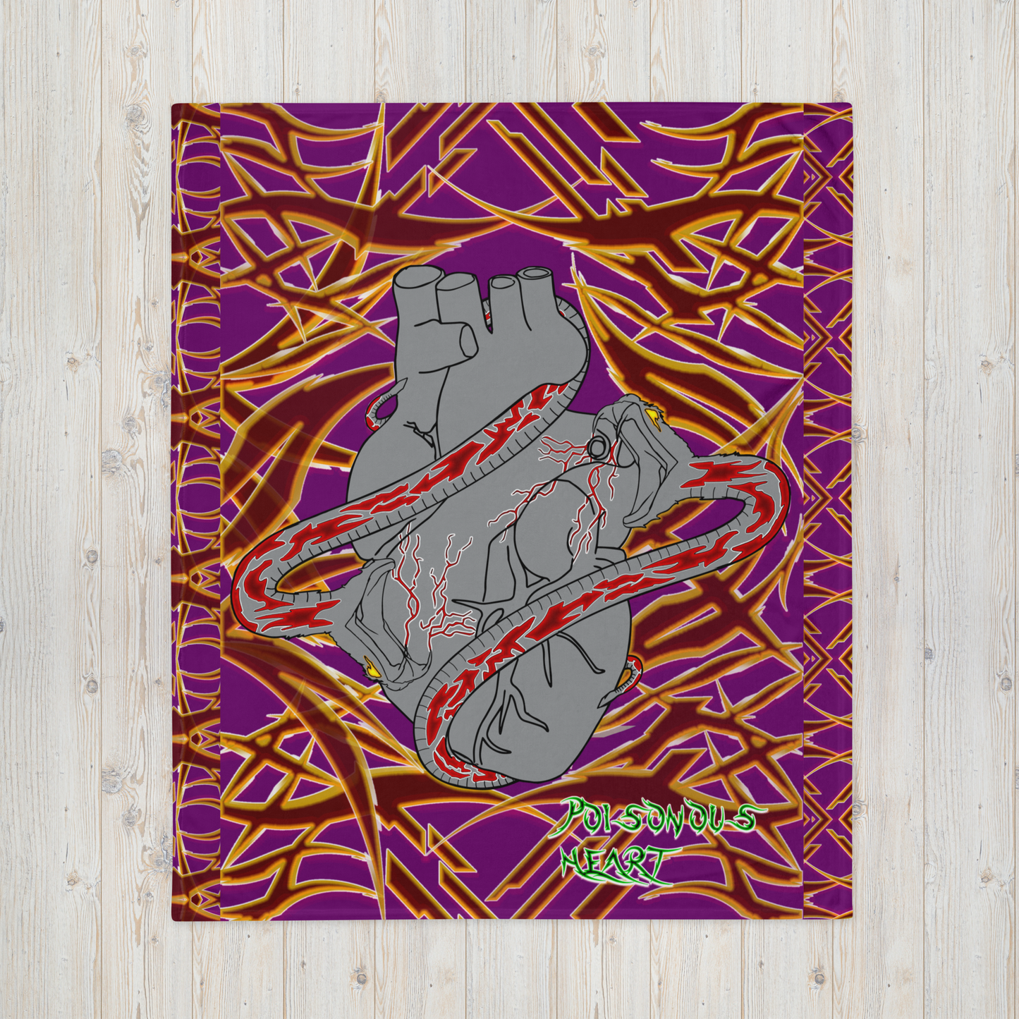 Poisonous Heart Throw Blanket