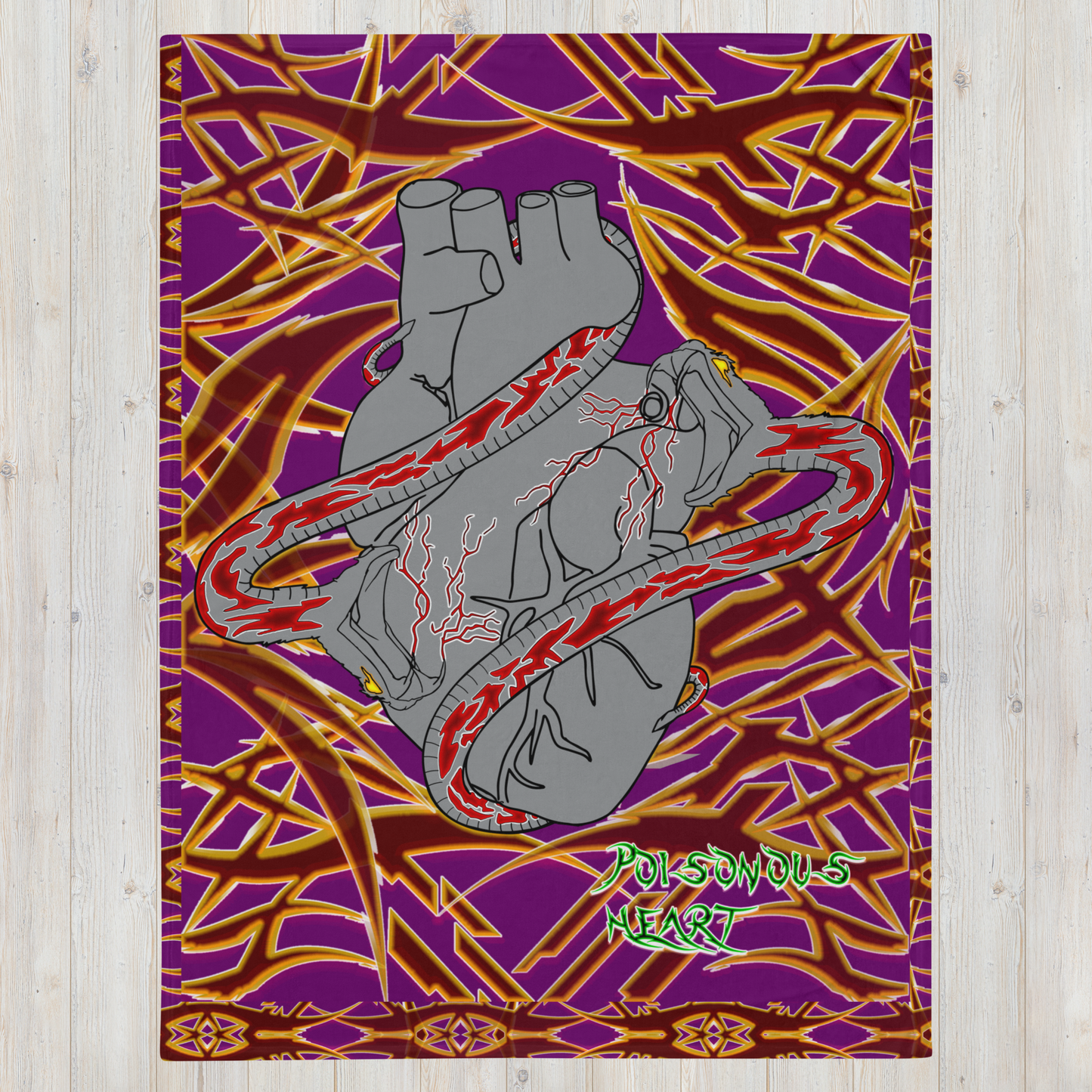 Poisonous Heart Throw Blanket